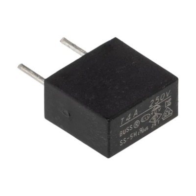 Eaton Fuse Radial Lead 4A Current Rating 250V AC Time Delay SS-5H-4A-BK