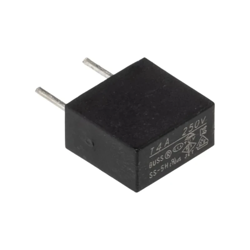 Eaton Fuse Radial Lead 4A Current Rating 250V AC Time Delay SS-5H-4A-BK