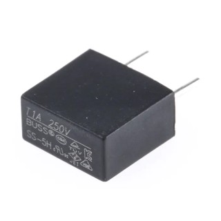 Eaton Time Delay Radial Fuse 1A Current Rating 250V AC Plastic Body SS-5H-1A-BK