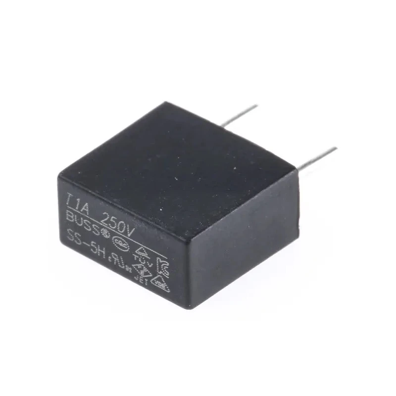 Eaton Time Delay Radial Fuse 1A Current Rating 250V AC Plastic Body SS-5H-1A-BK