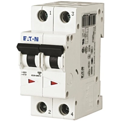 Eaton xEffect Miniature Circuit Breaker 2-Pole 10A Type D 400V AC 6 kA Breaking Capacity 168071 FAZ6-D10/2