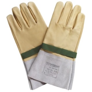 Facom Yellow Leather Electricians Gloves Size 10 Uncoated Coating BC.110VSE