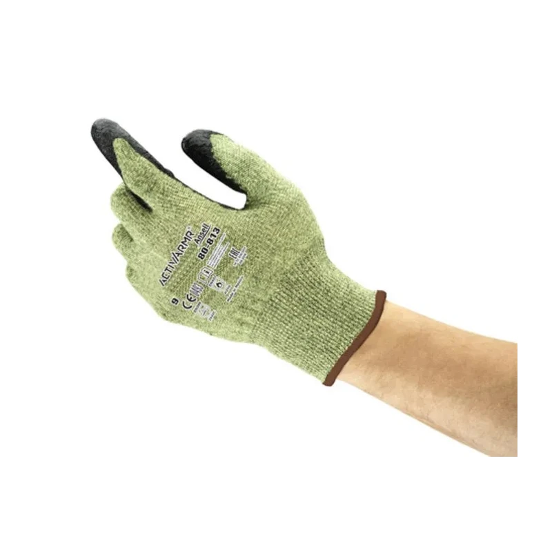 Ansell ActivArmr Green Kevlar Work Gloves Size 10 Neoprene Coated 80813100
