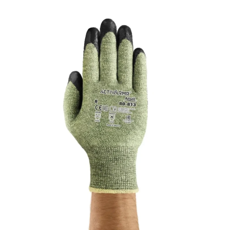 Ansell ActivArmr Green Kevlar Work Gloves Size 10 Neoprene Coated 80813100