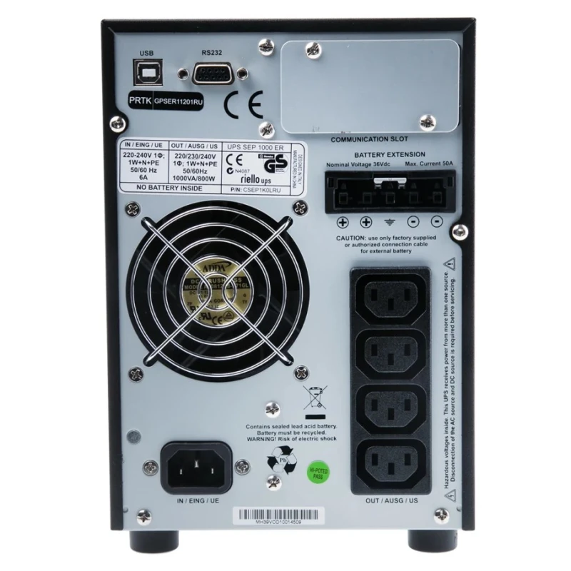 Riello Sentinel Pro Extended Recharger Uninterruptible Power Supply Tower 220 V, 230 V, 240 V AC Input 1000 VA SEP 1000ER