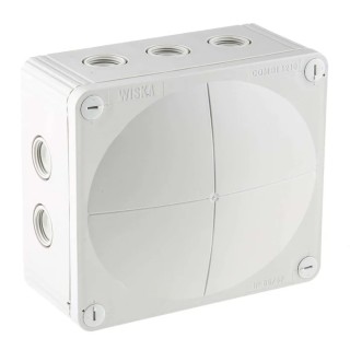 WISKA COMBI Series Grey Polypropylene Junction Box IP66 IP67, 4 Terminals, 160 mm x 140 mm x 81 mm 1210/5/G