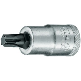 Gedore Torx Screwdriver Bit 12.7 mm Drive Size, T25 Tip, 55 mm Overall Length, Vanadium Steel ITX 19 T25