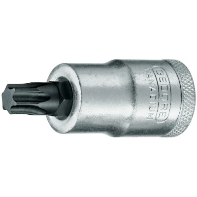 Gedore Torx Screwdriver Bit 12.7 mm Drive Size, T25 Tip, 55 mm Overall Length, Vanadium Steel ITX 19 T25