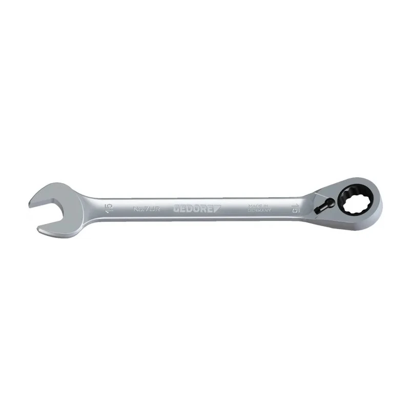Gedore 12-Piece Ratchet Spanner Set 8 to 19 mm Vanadium Steel Chrome Finish 7 UR-012