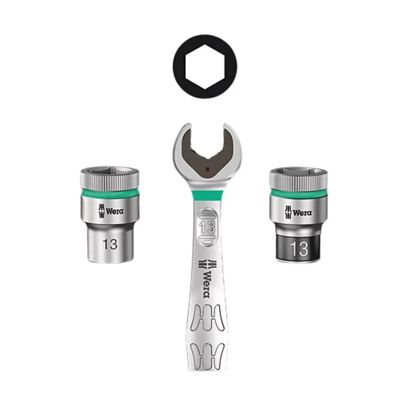 Wera Combination Ratchet Spanner Nickel Chrome Plated, 159mm Overall Length, 0.39 in Size 05073270001