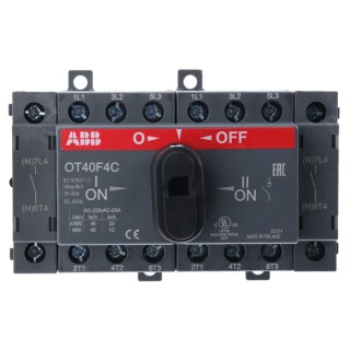 ABB 4-Pole DIN Rail Isolator Switch, IP20, 40A, 11 kW OT40F4C 1SCA104934R1001
