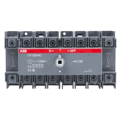 ABB 4-Pole DIN Rail Isolator Switch OT125F4C 1SCA105054R1001, IP20, 125A, 45 kW