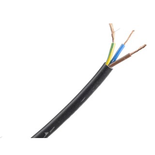 RS PRO 3 Core Power Cable Black 0.75mm² 70°C PVC Jacket 100m 300/500V 775-6101