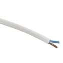 RS PRO 2 Core Power Cable White 0.5mm² 70°C PVC Jacket 100 m 300V 775-6081