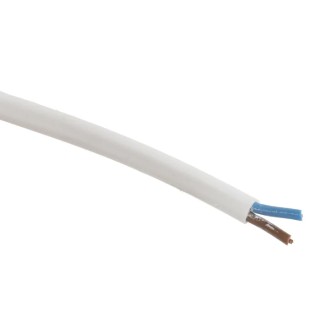 RS PRO 2 Core Power Cable White 0.5mm² 70°C PVC Jacket 100 m 300V 775-6081