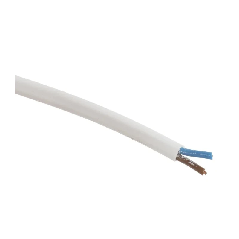 RS PRO 2 Core Power Cable White 0.5mm² 70°C PVC Jacket 100 m 300V 775-6081