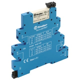 Finder 39 Series Interface Relay, DIN Rail Mount, 110V AC/DC Coil, SPST Contact, 6A Switching Current 39.21.0.125.0060