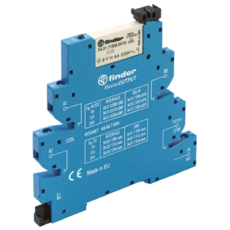 Finder 39 Series Interface Relay, DIN Rail Mount, 110V AC/DC Coil, SPST Contact, 6A Switching Current 39.21.0.125.0060