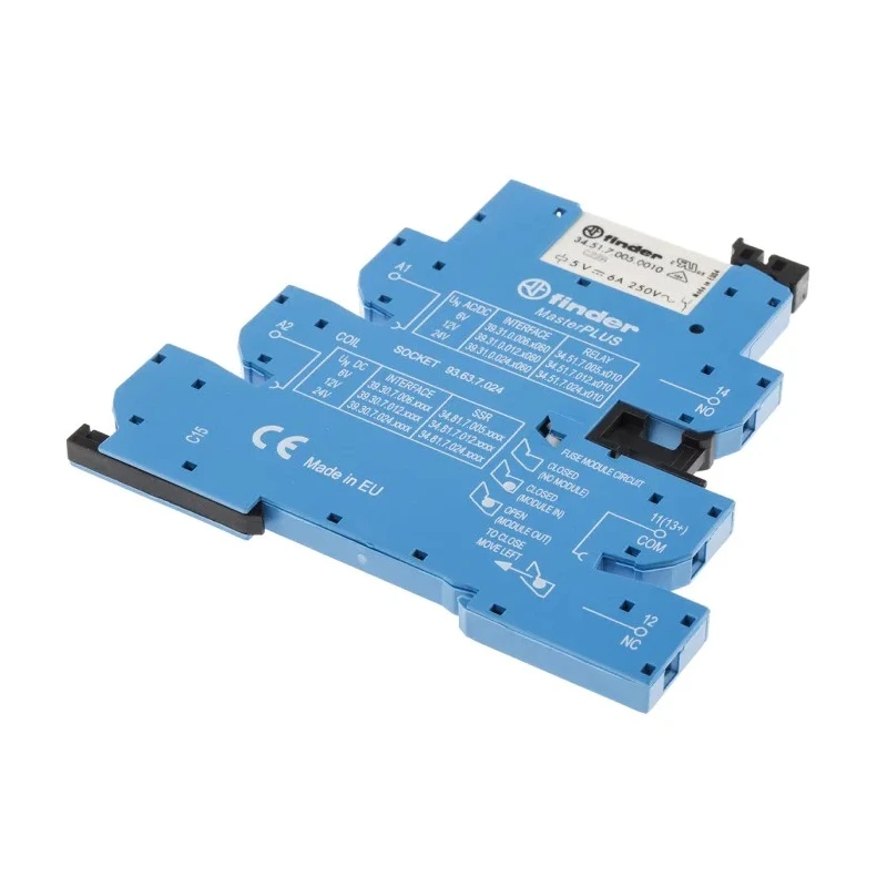 Finder 39 Series Electromechanical Interface Relay, DIN Rail Mount, 6V AC/DC Dual Coil, SPDT Contact 39.31.0.006.0060