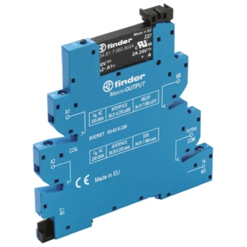 Finder Series 39 Solid State Interface Relay 400V DIN Rail Screw Mount 6.6V Control Voltage 6A Load Current 39.20.7.006.9024