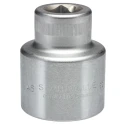 STAHLWILLE 3/4 in Drive 46 mm 6 Point Square Socket, Chrome Finish, 73mm Overall Length 05010046
