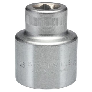 STAHLWILLE 3/4 in Drive 46 mm 6 Point Square Socket, Chrome Finish, 73mm Overall Length 05010046