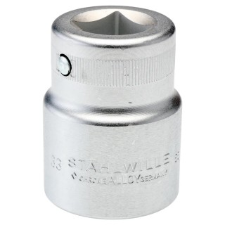 STAHLWILLE 3/4 in Drive 33 mm 6 Point Square Chrome Plated Steel Socket, 60mm Overall Length 05010033