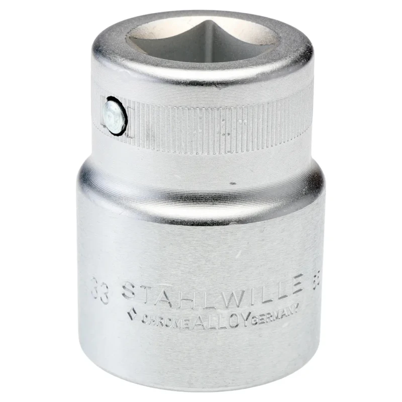 STAHLWILLE 3/4 in Drive 33 mm 6 Point Square Chrome Plated Steel Socket, 60mm Overall Length 05010033