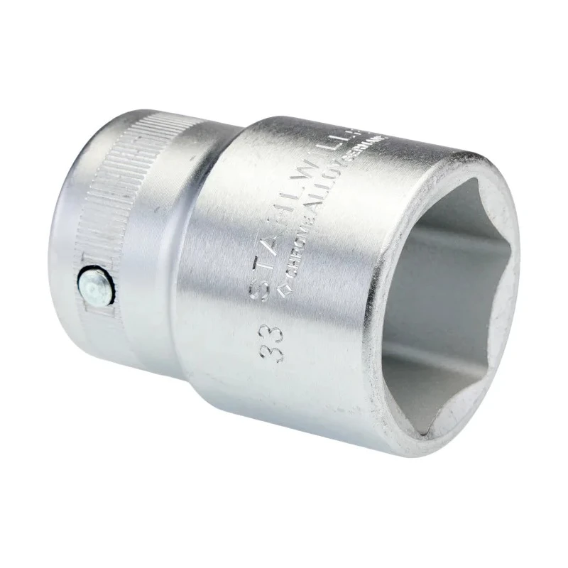 STAHLWILLE 3/4 in Drive 33 mm 6 Point Square Chrome Plated Steel Socket, 60mm Overall Length 05010033