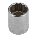 STAHLWILLE 1/4 in Drive 13 mm 12 Point Square Socket, Chrome Finish, 23mm Overall Length 01030013