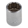STAHLWILLE 1/4 in Drive 13 mm 12 Point Square Socket, Chrome Finish, 23mm Overall Length 01030013
