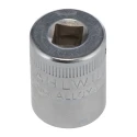 STAHLWILLE 1/4 in Drive 13 mm 12 Point Square Socket, Chrome Finish, 23mm Overall Length 01030013