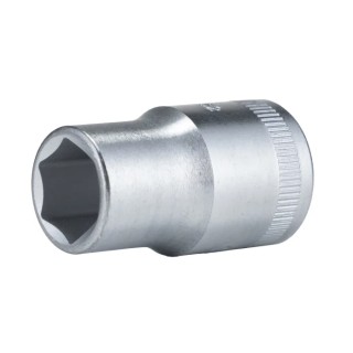 STAHLWILLE 1/2 in Drive 13 mm 6 Point Square Chrome Finish Socket, 38mm Overall Length 03030013