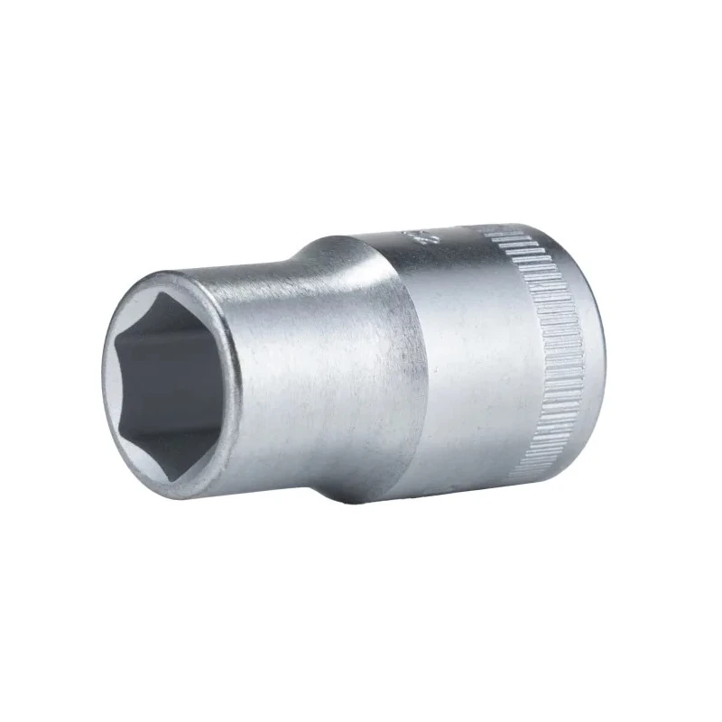 STAHLWILLE 1/2 in Drive 13 mm 6 Point Square Chrome Finish Socket, 38mm Overall Length 03030013