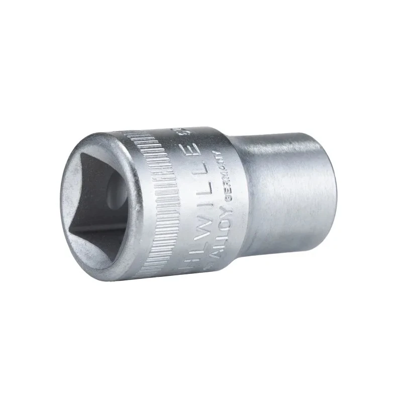 STAHLWILLE 1/2 in Drive 13 mm 6 Point Square Chrome Finish Socket, 38mm Overall Length 03030013