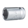 STAHLWILLE 1/2 in Drive 17 mm 6 Point Square Socket, Chrome Finish, 38mm Overall Length 03030017