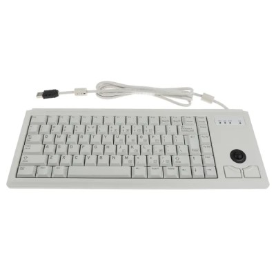 Cherry Wired USB Compact Trackball Keyboard 83 Keys QWERTY US Layout Grey Industrial Grade G84-4400LUBEU-0