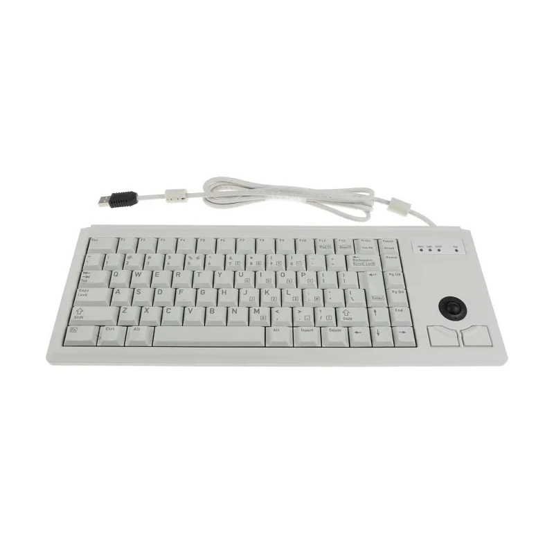 Cherry Wired USB Compact Trackball Keyboard 83 Keys QWERTY US Layout Grey Industrial Grade G84-4400LUBEU-0