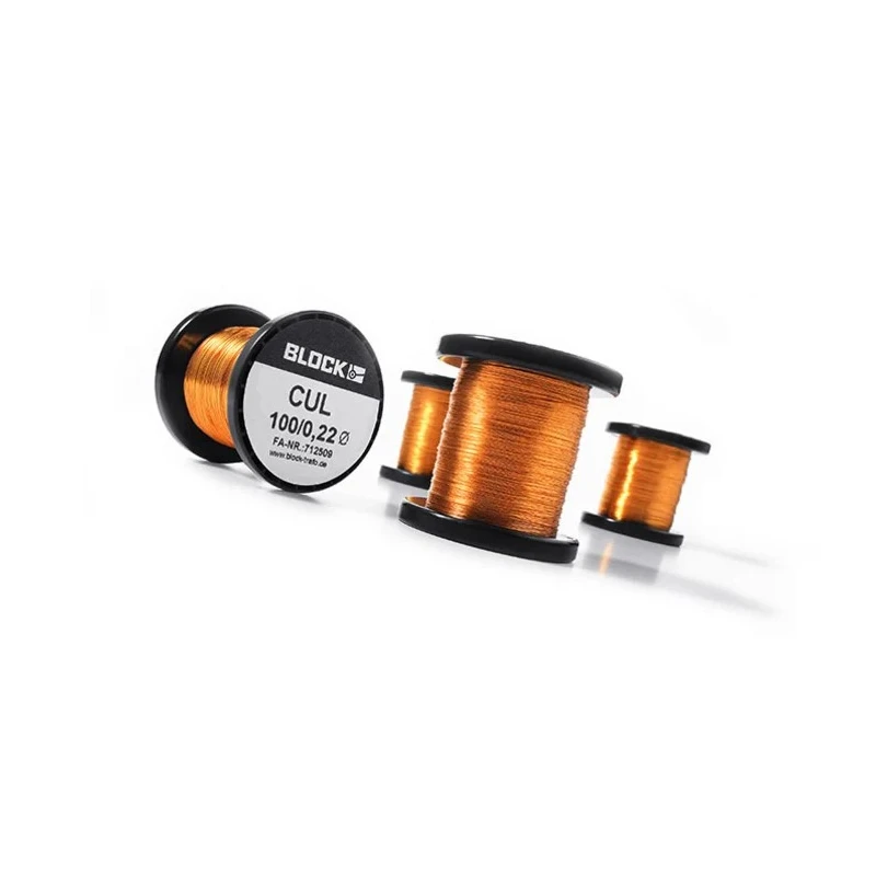 Block Enamelled Copper Wire 0.15 mm OD 0.017 mm² Cross Section 509 m Reel CUL 100/0,15