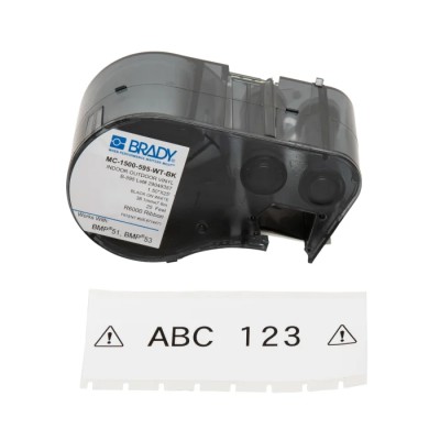 Brady Black on Black White Label Printer Tape 7.62 m Length 38.1 mm Width MC-1500-595-WT-BK