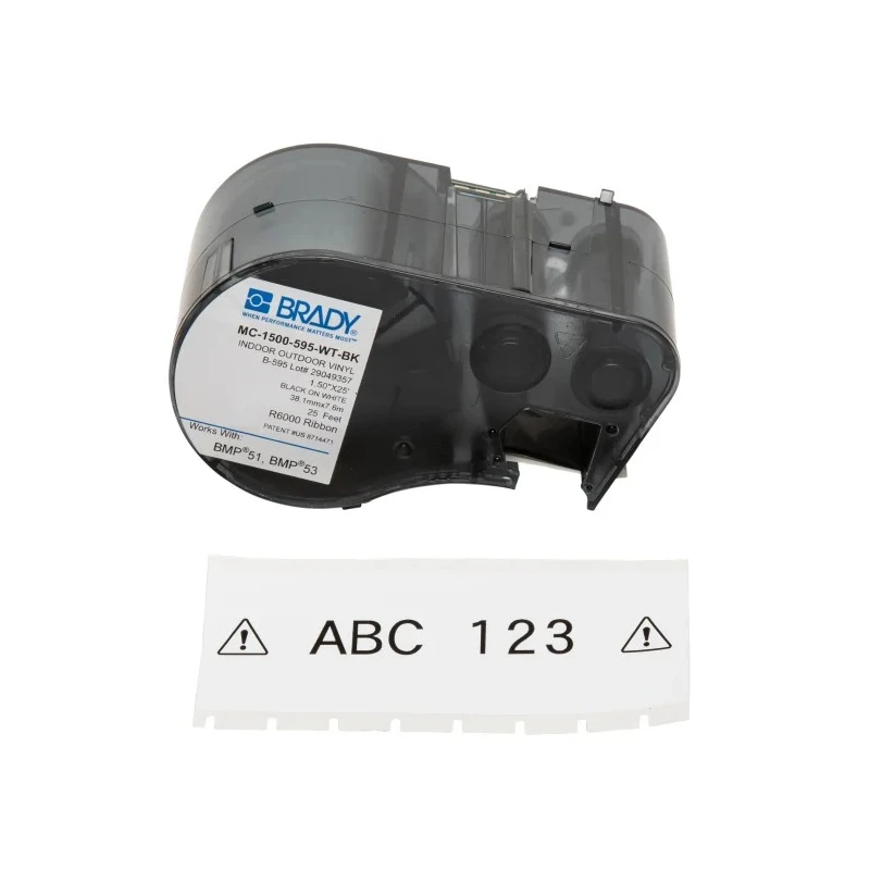 Brady Black on Black White Label Printer Tape 7.62 m Length 38.1 mm Width MC-1500-595-WT-BK