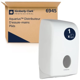 Aquarius Plastic White Wall Folded Towel Hand Towel Dispenser 274 mm x 418 mm x 399 mm 6945