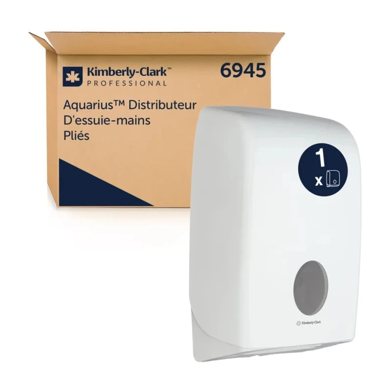 Aquarius Plastic White Wall Folded Towel Hand Towel Dispenser 274 mm x 418 mm x 399 mm 6945