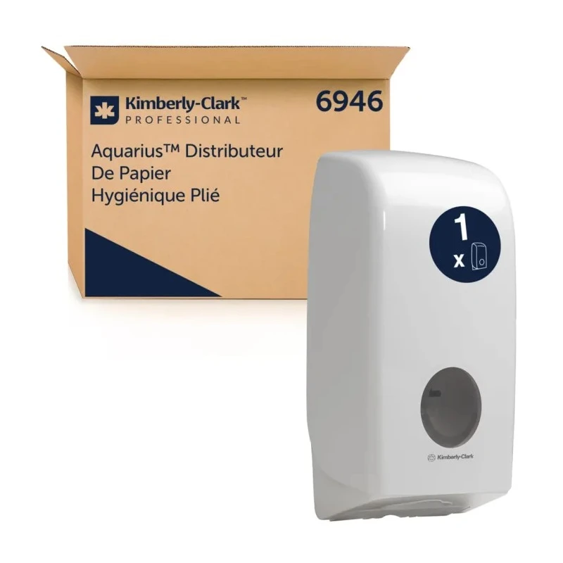 Aquarius White Plastic Toilet Paper Dispenser 170 mm Depth x 350 mm Height x 380 mm Width 6946