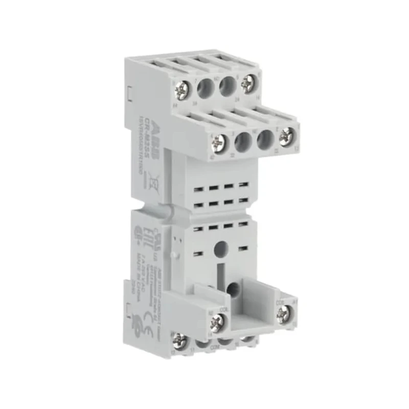 ABB 250V 16A Switching Current DIN Rail Relay Socket for CR-P Series PCB Relays 1SVR405651R1000 CR-M2SS