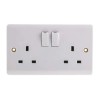 RS PRO 13A White 2 Gang Flush Mount Indoor Plug Socket Type G British 775-8065
