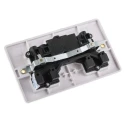 RS PRO 13A White 2 Gang Flush Mount Indoor Plug Socket Type G British 775-8065