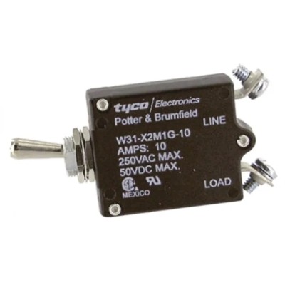 TE Connectivity Thermal Circuit Breaker 10A Current Rating 1-Pole Direct Mount W31-X2M1G-10