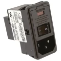 TE Connectivity IEC Filter 250V AC 10A Snap-in Male 2 Pole 2 Fuse Spade PS0S0DBX0