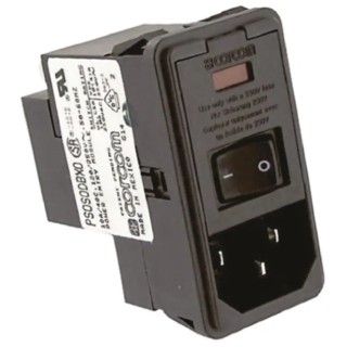 TE Connectivity IEC Filter 250V AC 10A Snap-in Male 2 Pole 2 Fuse Spade PS0S0DBX0